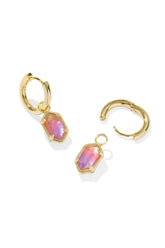 Hallie Gold Huggie Earrings Sunrise Watercolor Illusion